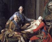 Alexander Roslin Gustav III of Sweden, and his brothers oil